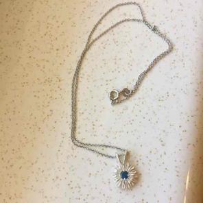 VTG Genuine Sapphire Flower Necklace