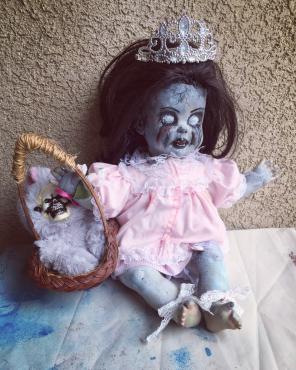 OOAK Altered Creepy Talking Doll