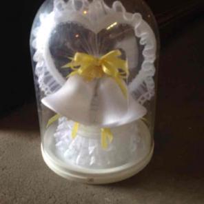 Wedding Cake topper yellow & white