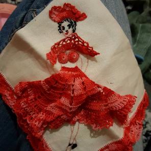 Vintage lady handkerchief