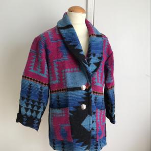 VTG Women's Aztec Shawl Jacket Medium