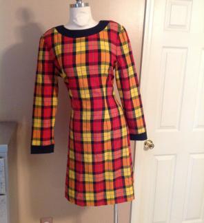 Vintage 80's 90's Plaid Bodycon Dress