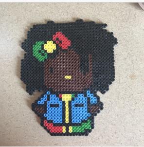 Rasta Hello Kitty Perler Beads