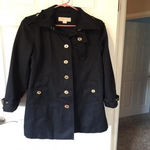 MK Black/gold Trench Coat XL