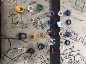 Small Lot Of Plastic And Ceramic Rings