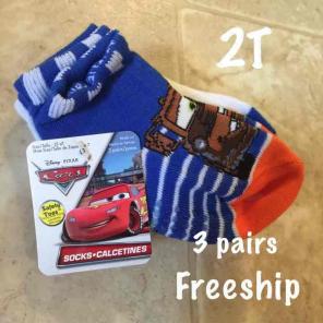 NWT 3 Pairs Toddler Cars Socks 2T-4T