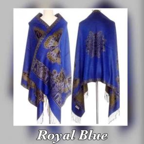 Royal Blue Pashmina Reversible Shawl