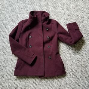 H&M Burgundy Peacoat. Size 4