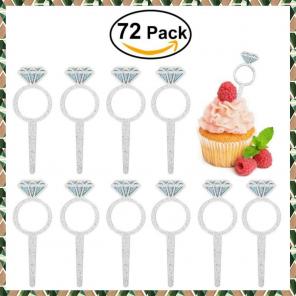 72x Shiny Rings Dessert Toppers