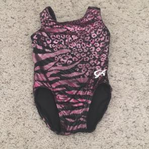 GK Elite Pink Black Foil Gymnastics Leo