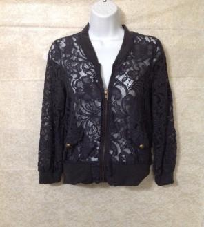 NWT. Women Medium Gray Lace Jacket