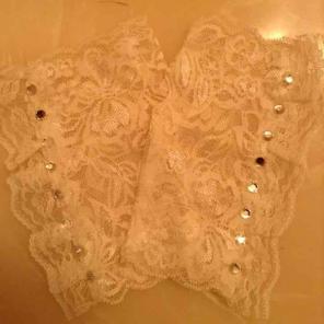 Lacey white gloves