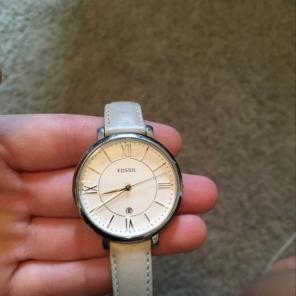 White Fossil Watch
