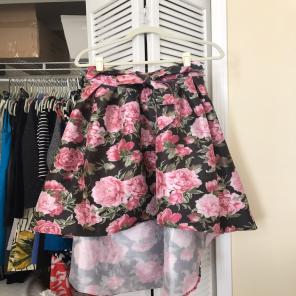 Floral High Low Skirt