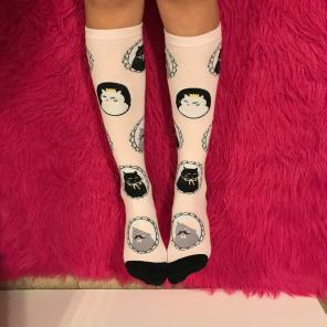 pink cat knee socks
