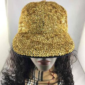 1980's Gold & Black Sequin Hat