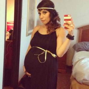 Maternity goddess black dress