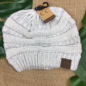 C.C Beanie In Metallic Ivory