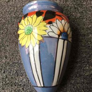 Vintage Blue Flower Wall Pocket