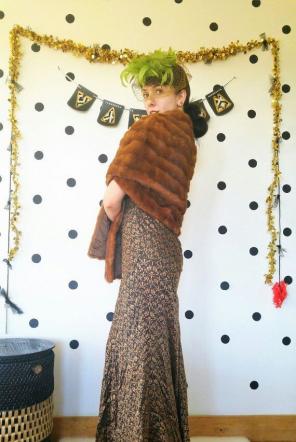 50s Mink Stole Inner Pockets MINT!