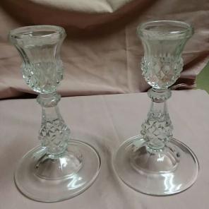Vintage diamond pattern candle holders