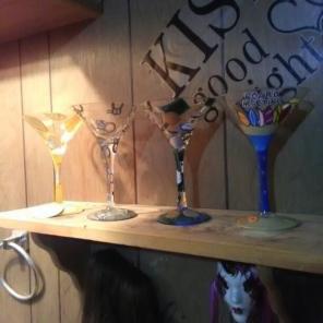 4 Lolita hand painted martini glasses