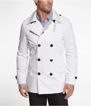 Men’s White Express Trendy Trench Coat