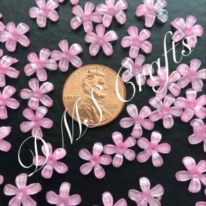Pink Shimmer Flower Flatback Cabochons