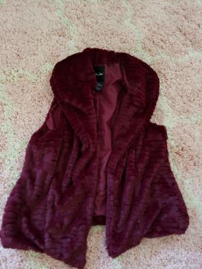 Faux fur wine colored vest