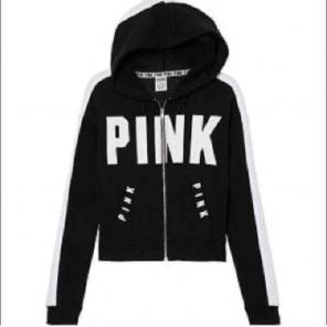 Vs pink crop hoodie full zip S black