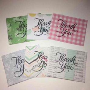 Colorful cute thank you cards