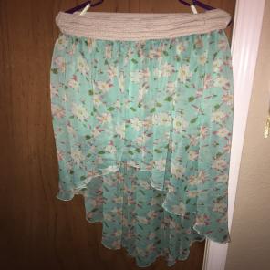 Floral high-low skirt