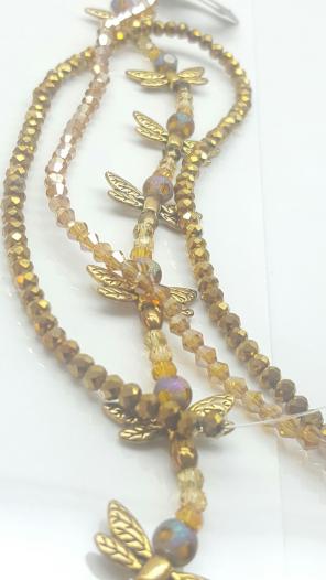 Angel in gold bead strand set