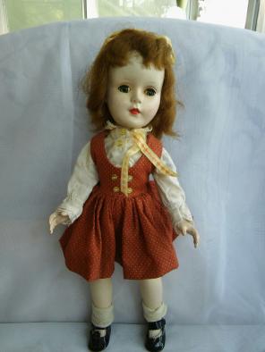 15" Hard Plastic Walker Doll Org Clothes
