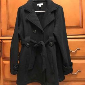 motherhood maternity black coat jacket m