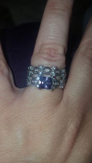 Sterling silver cz wedding ring set