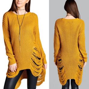 NWT Large Chunky Knit Fringe Sweater