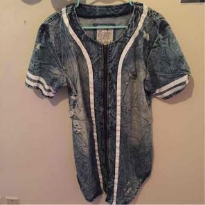Bleecker & mercer denim zip up jersey