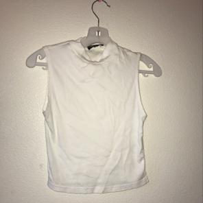 White Kinda Cropped Mock Neck