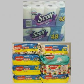 2 - Scott Toilet Paper & 8 packs Huggies
