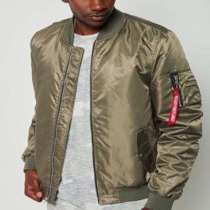 Men's Quilted Bomber Jacket (olive)