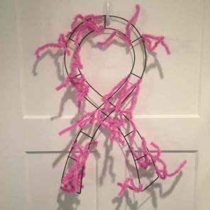 Awareness ribbon wreath form