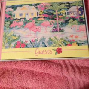 Flamingo guest book 80 page key west