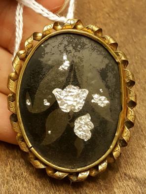 Antique Rolled Gold C1850's Mourning Pin