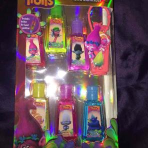 Trolls scented hand sanitizer and holder