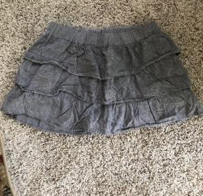 Ruffled Gray Mini Skirt