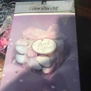 50 favor boxes new w/ pink ribbon /tags