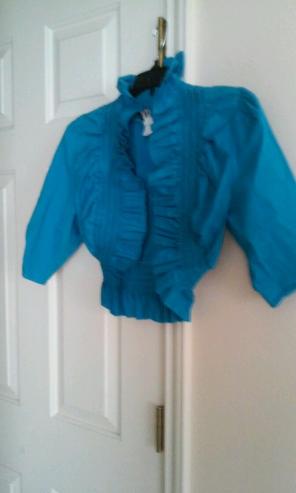 Blue/Aqua Ruffle Vest