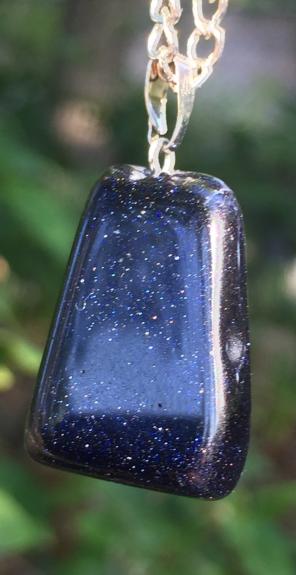 Goldstone pendant with wisdom Spell