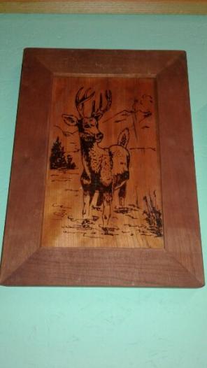 Deer woodburning